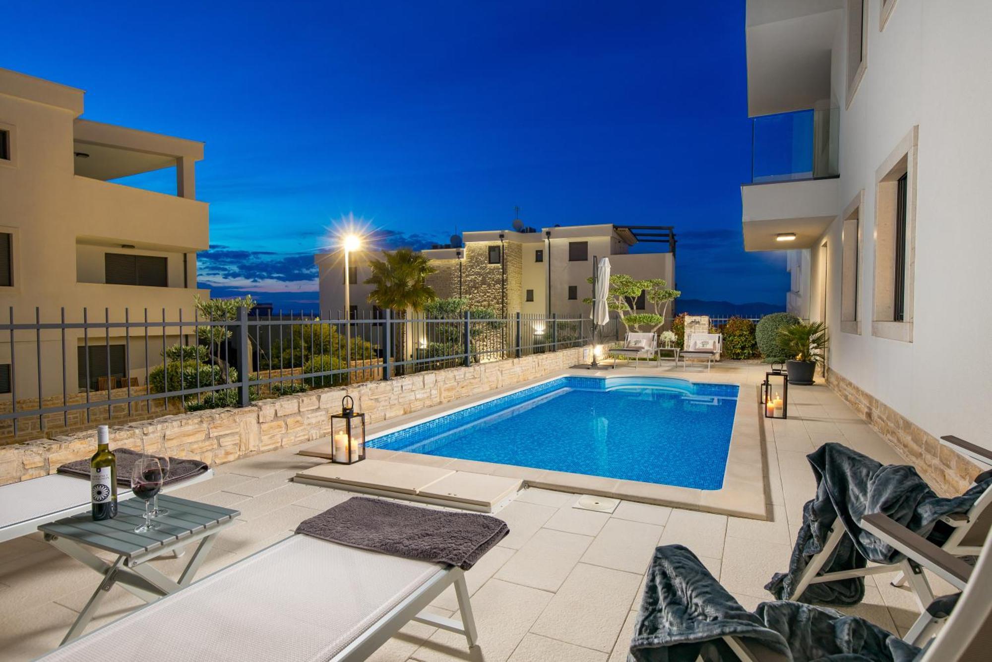 Luxury Apartment Hyperion With Private Pool And Garden Муртер Екстер'єр фото